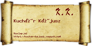 Kuchár Kájusz névjegykártya